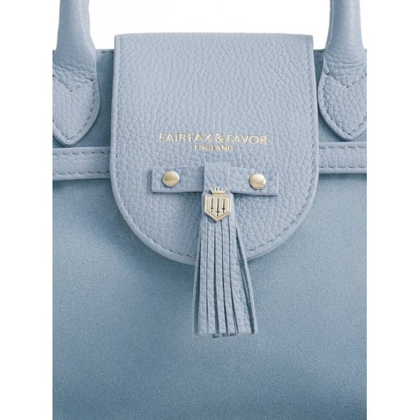 Mini Windsor Handbag in Sky Blue Suede