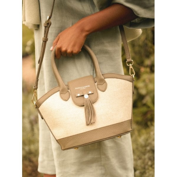 Mini Windsor Tote Herringbone Fawn Leather