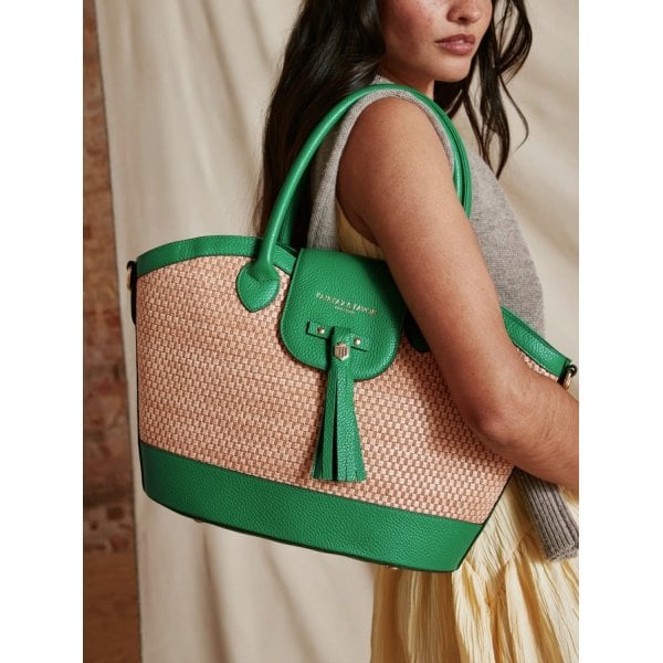 Windsor Basket Bag in Clover Green Leather
