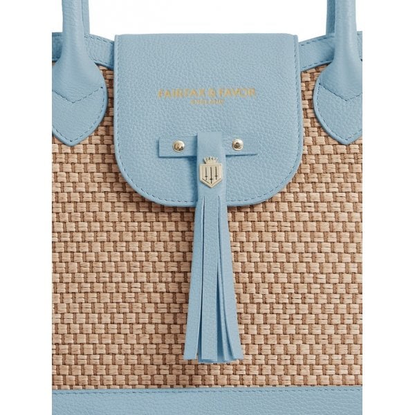 Windsor Basket Bag in Sky Blue Leather