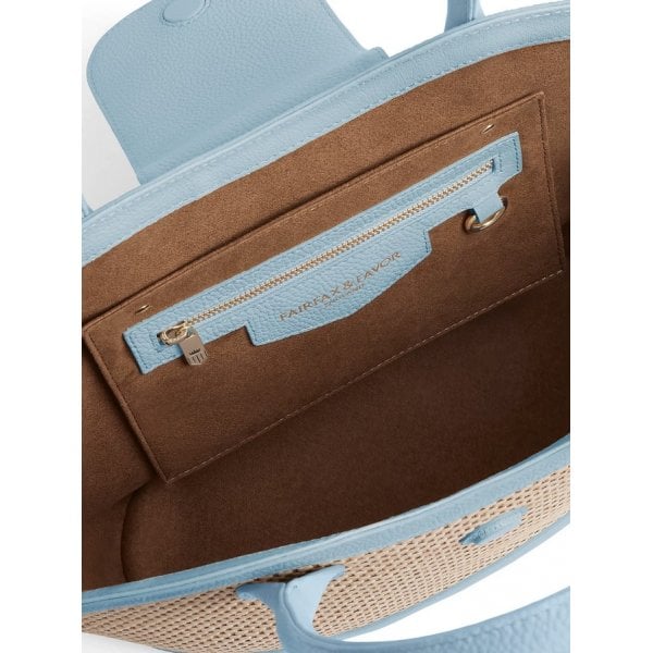 Windsor Basket Bag in Sky Blue Leather