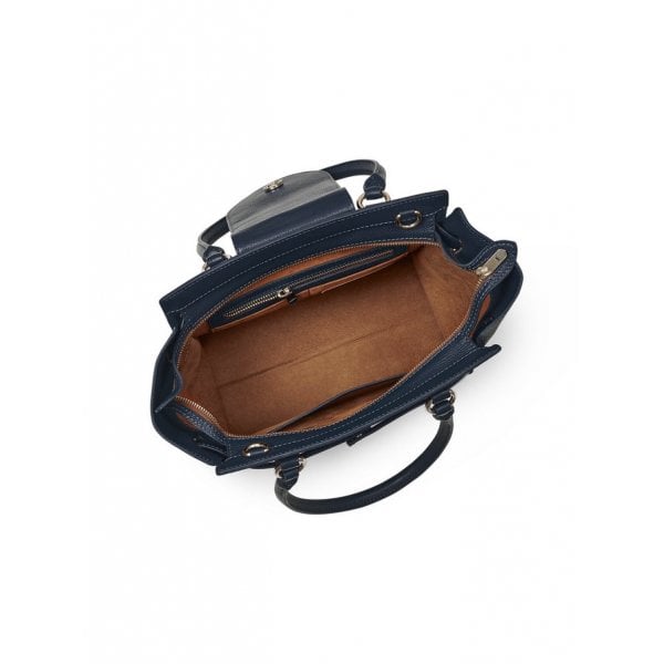 Windsor Tote Bag in Tan/Navy Suede