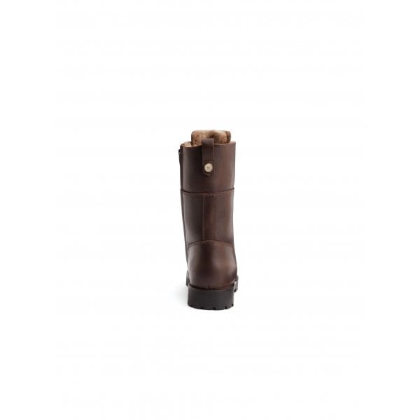 Anglesey Shearling Lined Combat Boot in Mahogany Leather