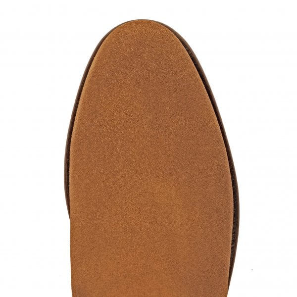 Womens Brogued Chelsea Boot in Tan Suede