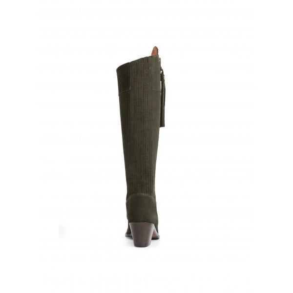 Womens Heeled Regina in Moss Green Suede