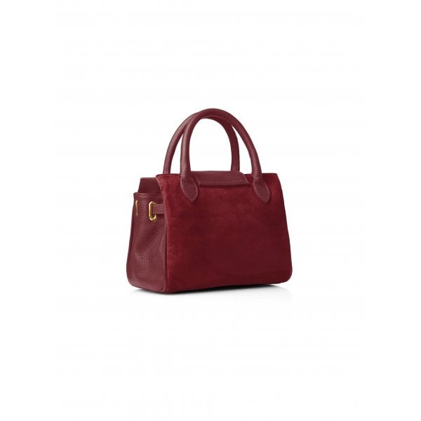 Womens Mini Windsor Handbag in Suede Ruby Suede