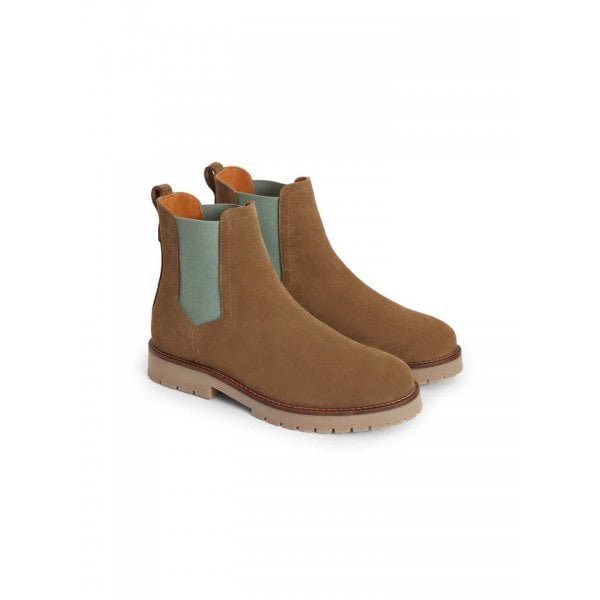 Womens Summer Boudica Tan Suede and Mint