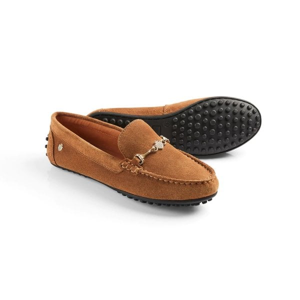 Womens Trinity Driver in Tan Suede