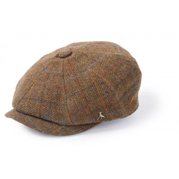Felsham Tweed Baker Boy Cap in Brown