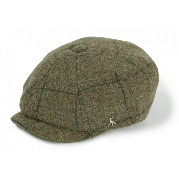 The Felsham Tweed Baker Boy Cap in Green