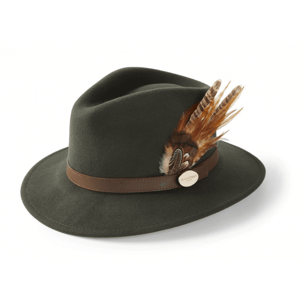 The Suffolk Fedora in Olive Green (Gamedbird Feather)