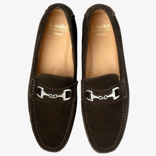 Hawthorn Driver Shoe in Dark Brown Suede
