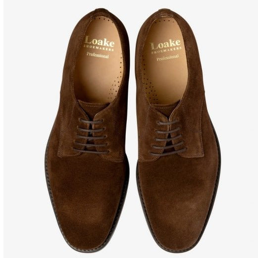 205 Plain Derby in Brown Suede