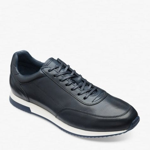 Mens Bannister Calf Leather Trainer in Navy
