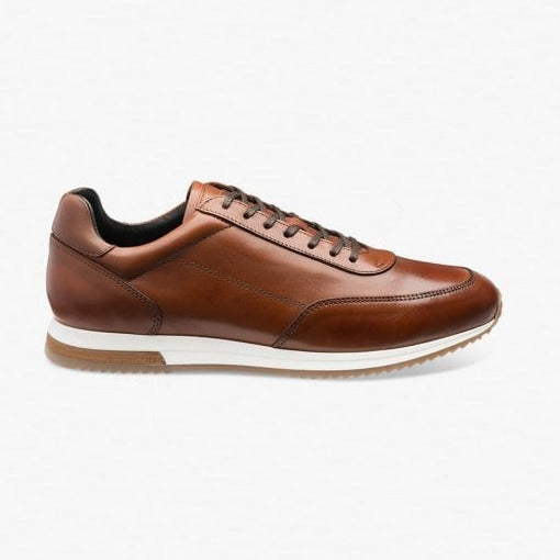 Mens Bannister Calf Leather Trainer in Cedar