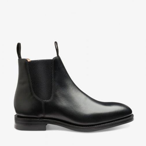 Mens Chatsworth Rubber Sole Boot in Black Leather