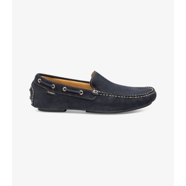 Mens Donington Driving Shoe in Navy Suede