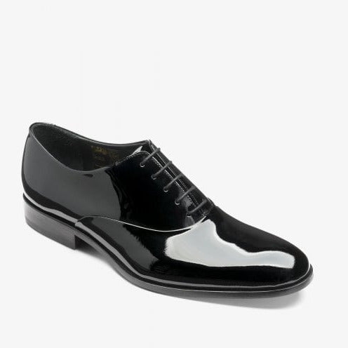 Mens Patent Shoe in Black Leather