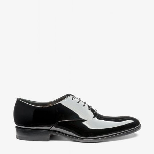 Mens Patent Shoe in Black Leather
