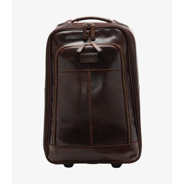 Paris Leather Wheeled Suitcase in Brown