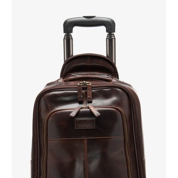 Paris Leather Wheeled Suitcase in Brown