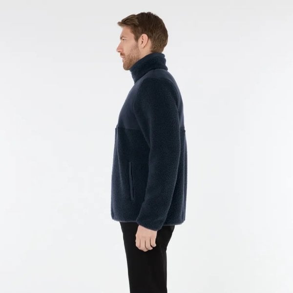 Mens Cove Deep Pile Fleece Jacket in Navy