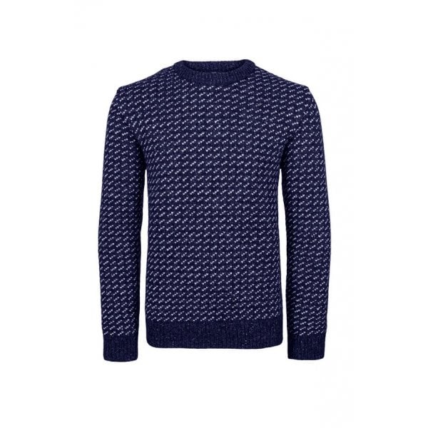 Unisex Svalbard Original Fisherman Sweater in Navy