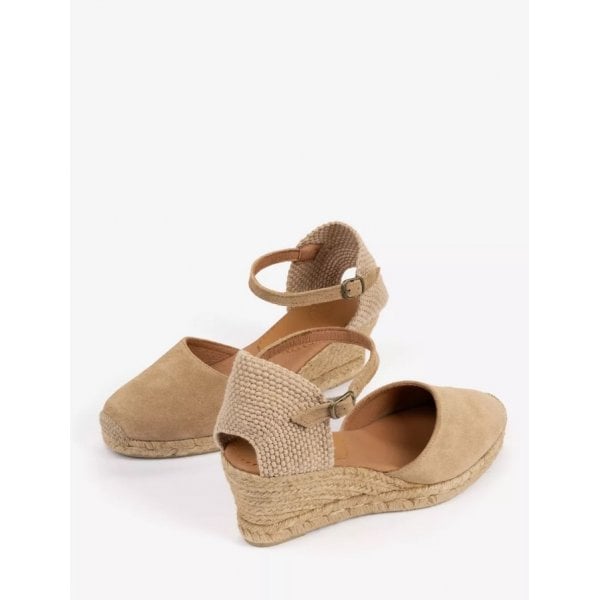 Mary Jane Suede Espadrille in Sand