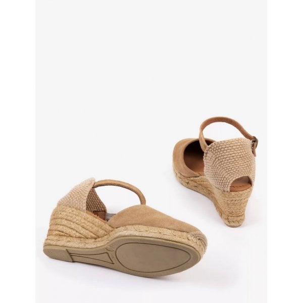 Mary Jane Suede Espadrille in Sand