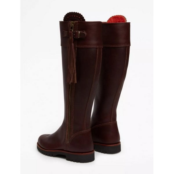 Womens Long Tassel Boot Leather in Conker