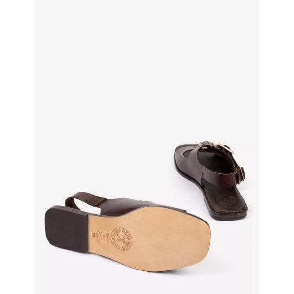 Womens Portobello leather Sandal in Bitter Chocolate