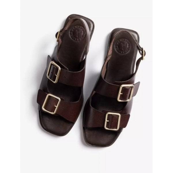 Womens Portobello leather Sandal in Bitter Chocolate