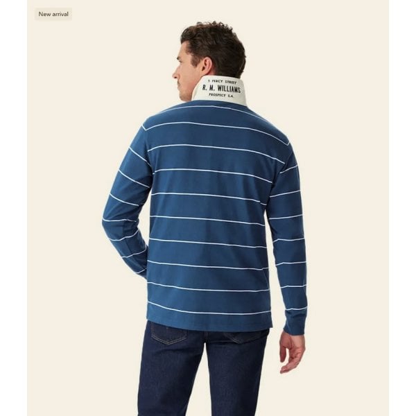 Albany Stripe Rugby in Vintage Blue