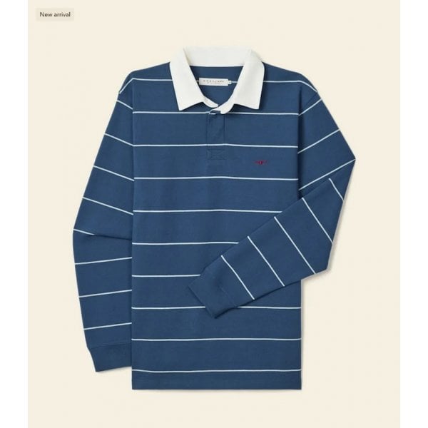 Albany Stripe Rugby in Vintage Blue