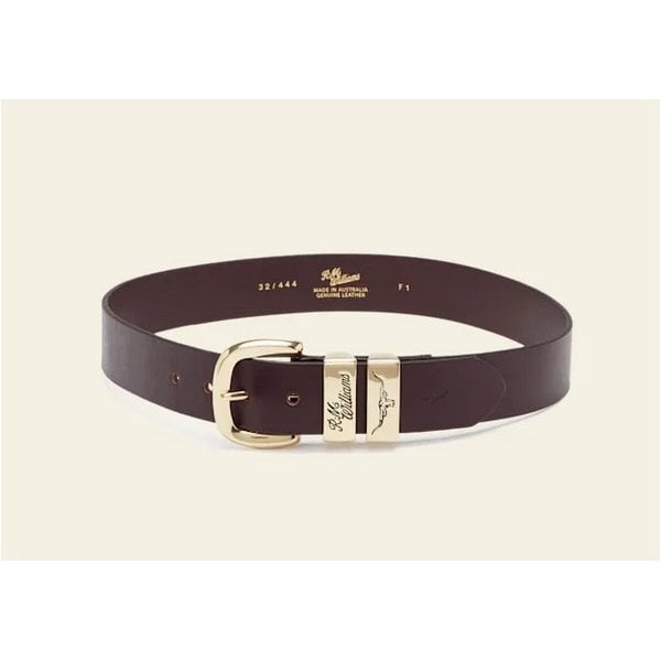 Drover Belt 1 1/2 inch 3 Piece Brass Buckle Belt in Mid Brown