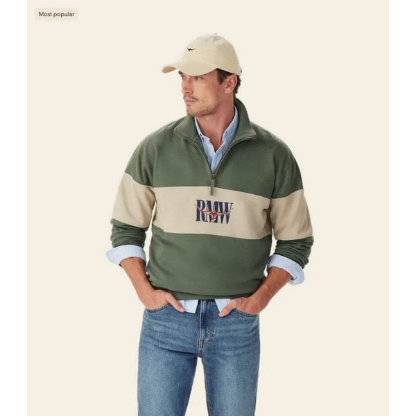 Heritage 1/4 Zip Sweatshirt in Spruce Green