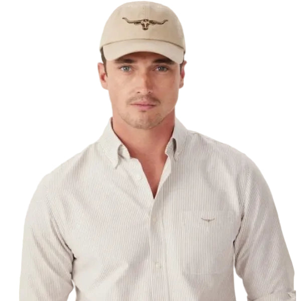 Longhorn Twill Cap in Ecru