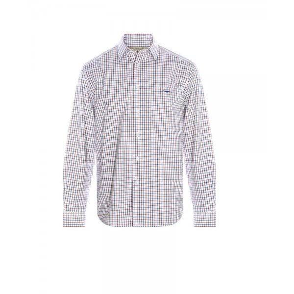 Mens Collins Shirt in Navy/ Burgundy/ White