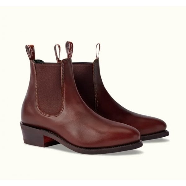 Womens Comfort Lady Yearling Leather Boot in Mid Brown