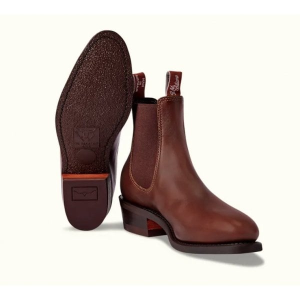 Womens Comfort Lady Yearling Leather Boot in Mid Brown