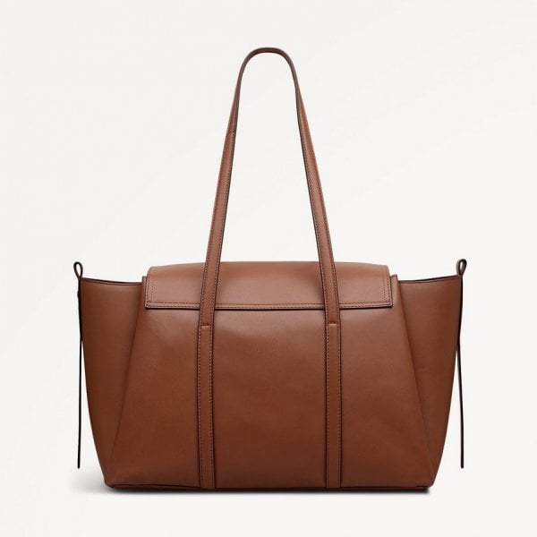 Medium Flapover Shoulder Bag in Cognac