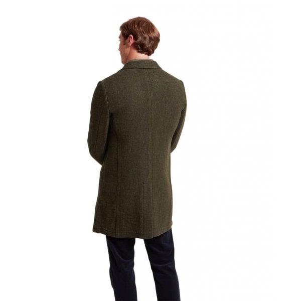 Banchory Tweed Coat in Dark Olive