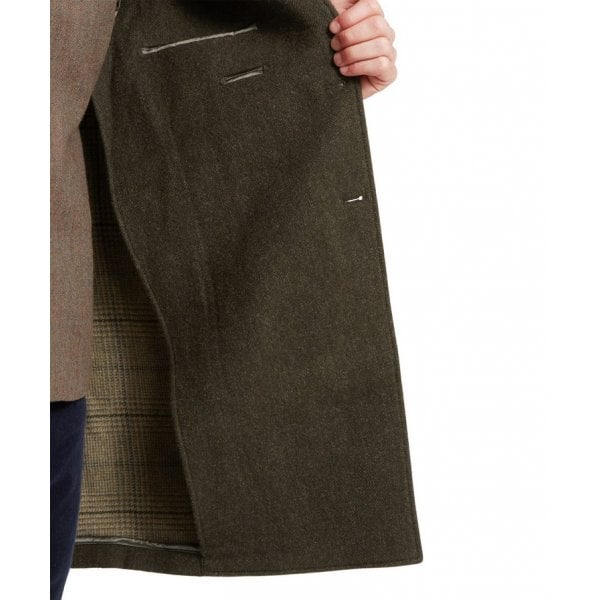 Banchory Tweed Coat in Dark Olive
