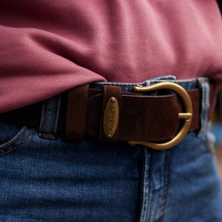 Dovedale Suede Belt in Chocolate