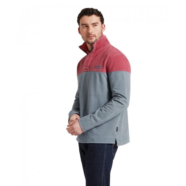 Helford Heritage Sweatshirt In Slate Red/Pigeon Blue
