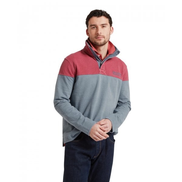 Helford Heritage Sweatshirt In Slate Red/Pigeon Blue