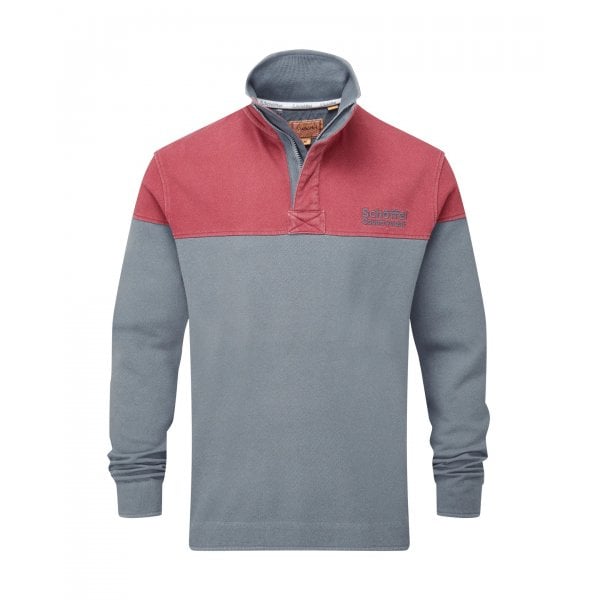 Helford Heritage Sweatshirt In Slate Red/Pigeon Blue