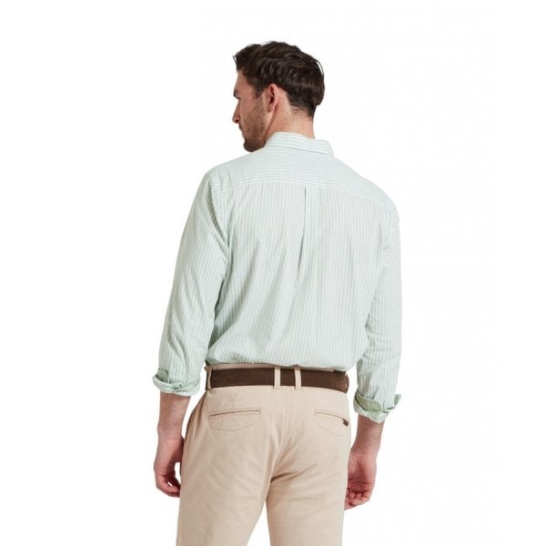 Holme Striped Shirt in Aqua Sage