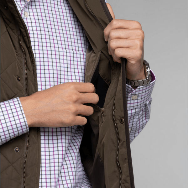 Mens Barrowden Quilted Gilet in Olive