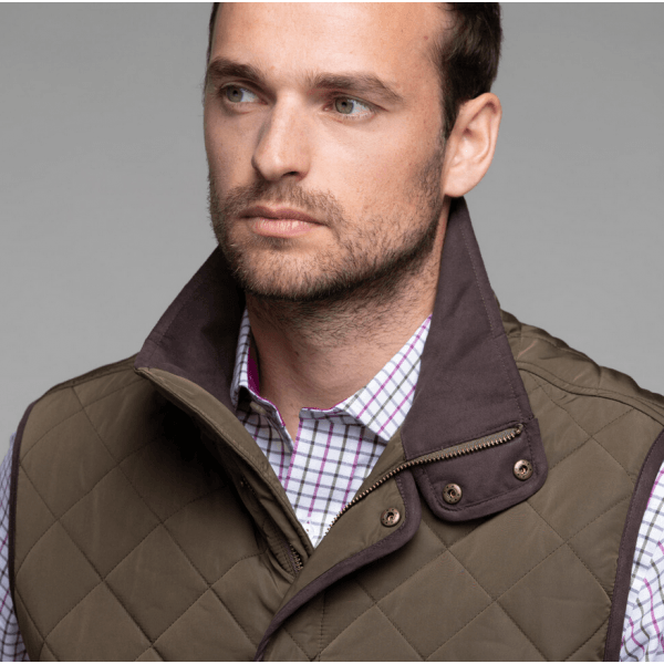 Mens Barrowden Quilted Gilet in Olive